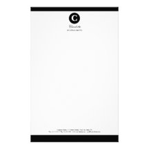 Simple Black and White Monogram Customised Stationery