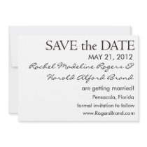 Simple Black and White Save the Date Announcement