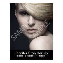 Simple Black Panel Headshot Post Card
