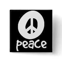 Simple Black Peace Sign Button