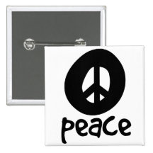 Simple Black Peace Sign Buttons