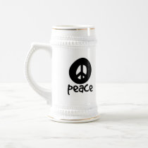 Simple Black Peace Sign Mugs