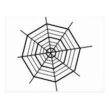 SIMPLE BLACK & WHITE SPIDER WEBS POSTCARDS