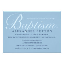 Simple Blue Baptism/Christening Invite