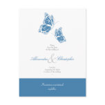 Simple Blue Butterflies Save The Date Wedding postcards