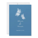 Simple Blue Butterflies Wedding Announcement invitations