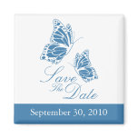 Simple Blue Butterfly Save The Date Wedding magnets