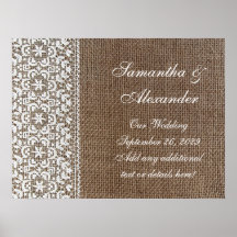 Simple Burlap and Lace Posters