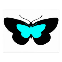 Simple Butterflies in Black & Baby Blue Postcard