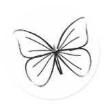 Simple Butterfly Line Drawing stickers