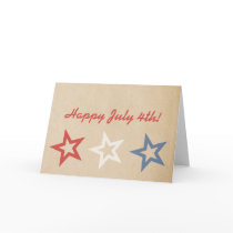 Simple Chic Stars July 4th Greeting Card