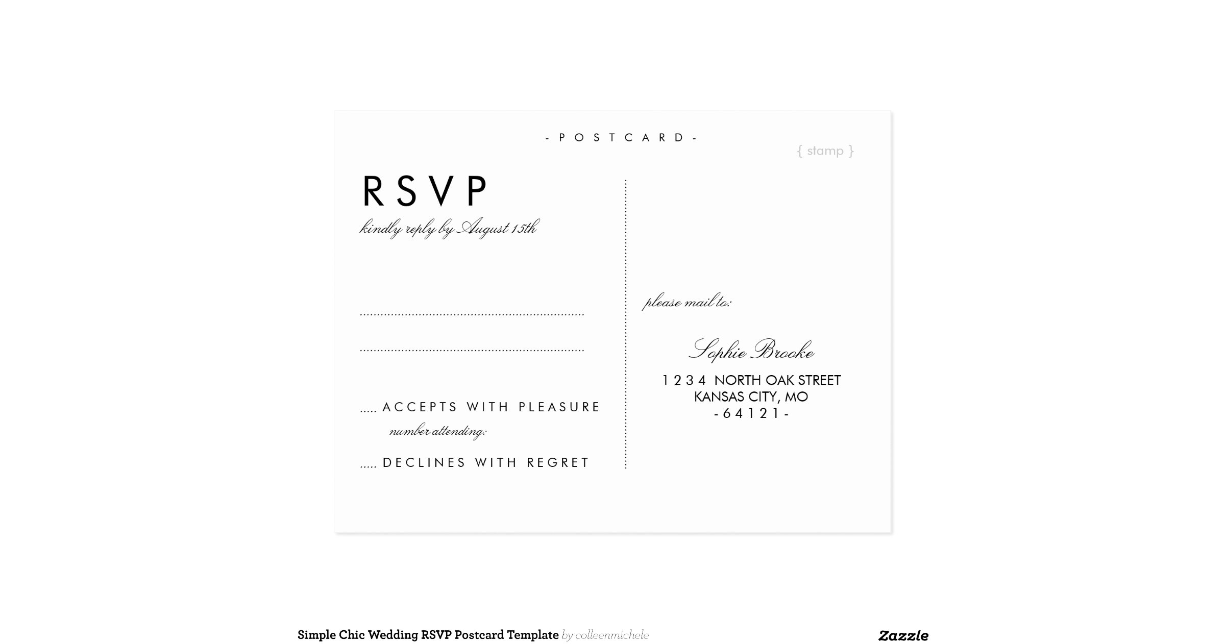 wedding rsvp postcards template