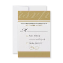 Simple Designer RSVP Card (gold)