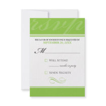 Simple Designer RSVP Card (green apple)