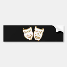 Simple Drama Masks Bumper Stickers