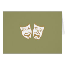 Simple Drama Masks Greeting Cards