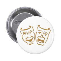 Simple Drama Masks Pinback Button