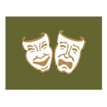 Simple Drama Masks Post Cards