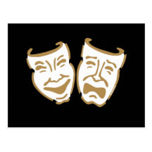 Simple Drama Masks Postcards