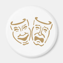 Simple Drama Masks Refrigerator Magnets