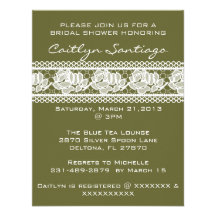 Simple Elegant White Lace Bridal Shower Invitation