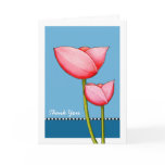 Simple Flowers blue Thank You Card