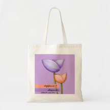 Simple Flowers purple orange Wedding Gift Bag