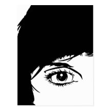 Simple Girls Face in Silhouette Postcard