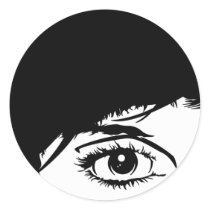 Simple Girls Face in Silhouette Sticker Sheet