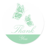Simple Green Butterfly Thank You stickers