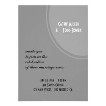 Simple Grey Modern Wedding Personalised Invitations