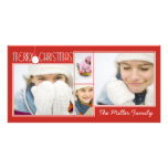 Simple Hanging Ornament Red Collage Christmas Card Picture Card