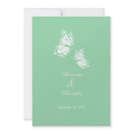 Simple Mint Green Butterflies Wedding Announcement invitations