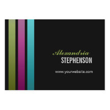 Simple Modern 3 Vertical Stripes Chubby Business Card