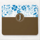 Simple Monogrammed Baby Blue Mousepad