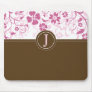 Simple Monogrammed Pink Mousepad