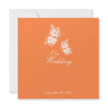 Simple Orange Butterflies Wedding Announcement 2 invitations