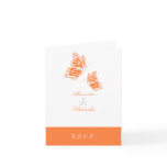 Simple Orange Butterfly RSVP Note cards