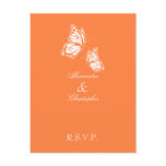 Simple Orange Butterfly RSVP postcards