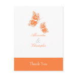 Simple Orange Butterfly Thank You postcards