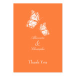 Simple Orange Butterfly Thank You Tag business cards