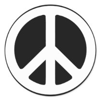 Simple Peace Sign Round Stickers