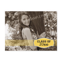 Simple Photo Graduation Announcement (yellow) Post Cards