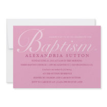 Simple Pink Baptism/Christening Invite