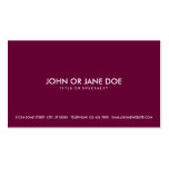 simple pink business card template