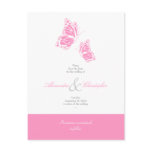 Simple Pink Butterflies Save The Date Wedding postcards