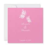 Simple Pink Butterflies Wedding Announcement invitations
