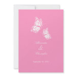 Simple Pink Butterflies Wedding Announcement invitations