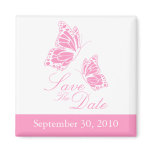 Simple Pink Butterfly Save The Date Wedding magnets