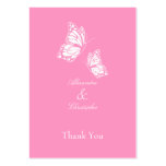 Simple Pink Butterfly Thank You Tag business cards